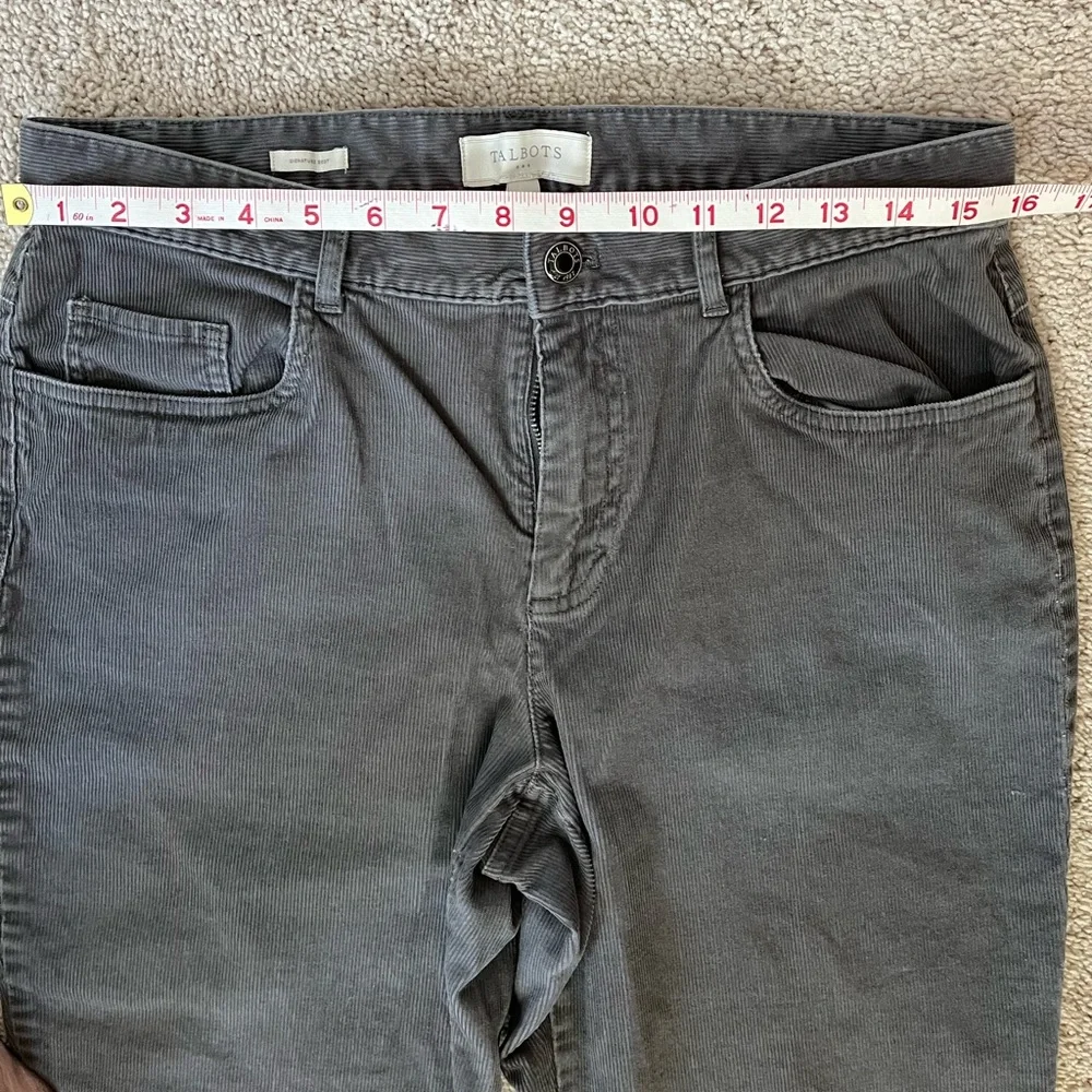 Talbots Signature Boot Cut Gray Cotton Corduroy Jeans Pants Women’s Size 8